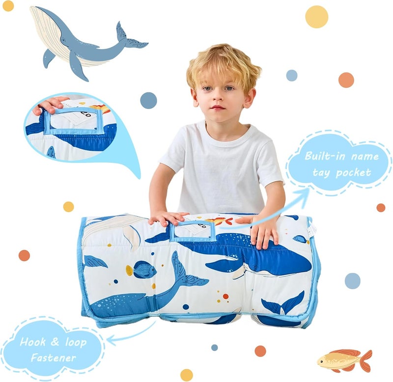 lasoftan Toddler Nap Mat with Pillow and Blanket, Extra Large Rolled Napping Mats,Slumber Bags for Boys Girls,Kids Sleeping Bag for Daycare, Preschool Travel Camping - Image 3